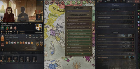 How learning emerges from a sandbox: what we can learn from Crusader Kings III